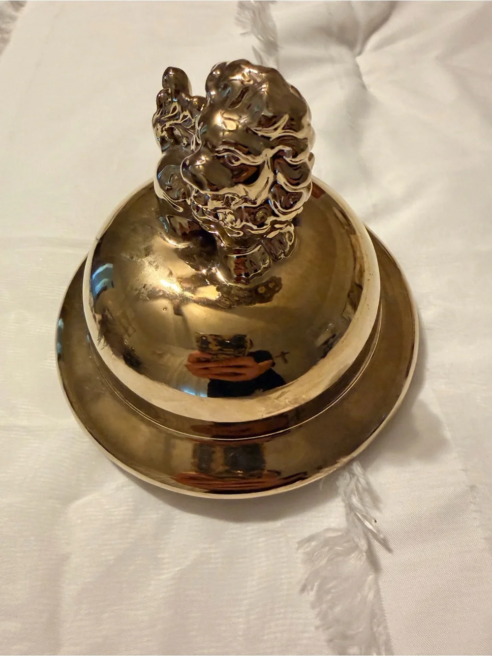 Gold Lion Head Ginger Jar